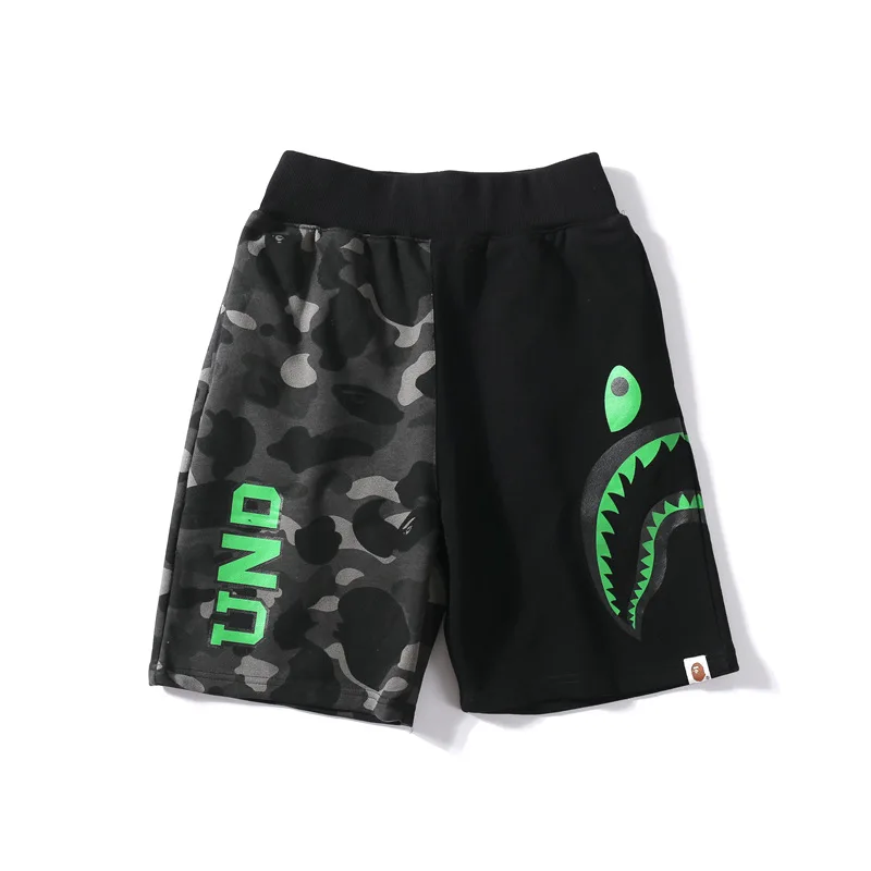 

2021 Summer Hot Amz Taobaoonline Bape Short Pants Shark Slogan Graphic Shorts Casual Street Women Man Unisex Boy Ape Pants