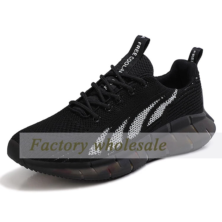 

Hot Selling Wholesale Women'S Shoes Slow Walking Casual Sports Shoes Outdoor Lace-Up Flying Woven Running Shoes Black, 3 colors