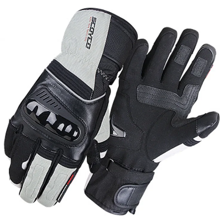 

SCOYCO locomotive racing winter waterproof warm knight anti-fall equipment motorcycle riding gloves, Black,gray,drak gray