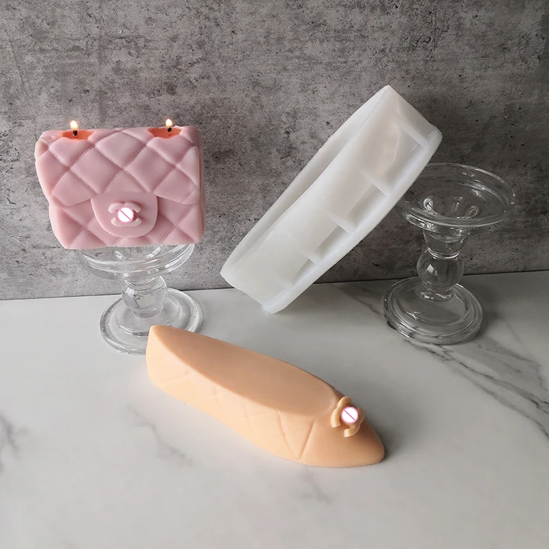 

New Design Handmade Fashion Girl Candle Mold Creative Brand Logo CC Ballet Shoes Silicone Mould, White
