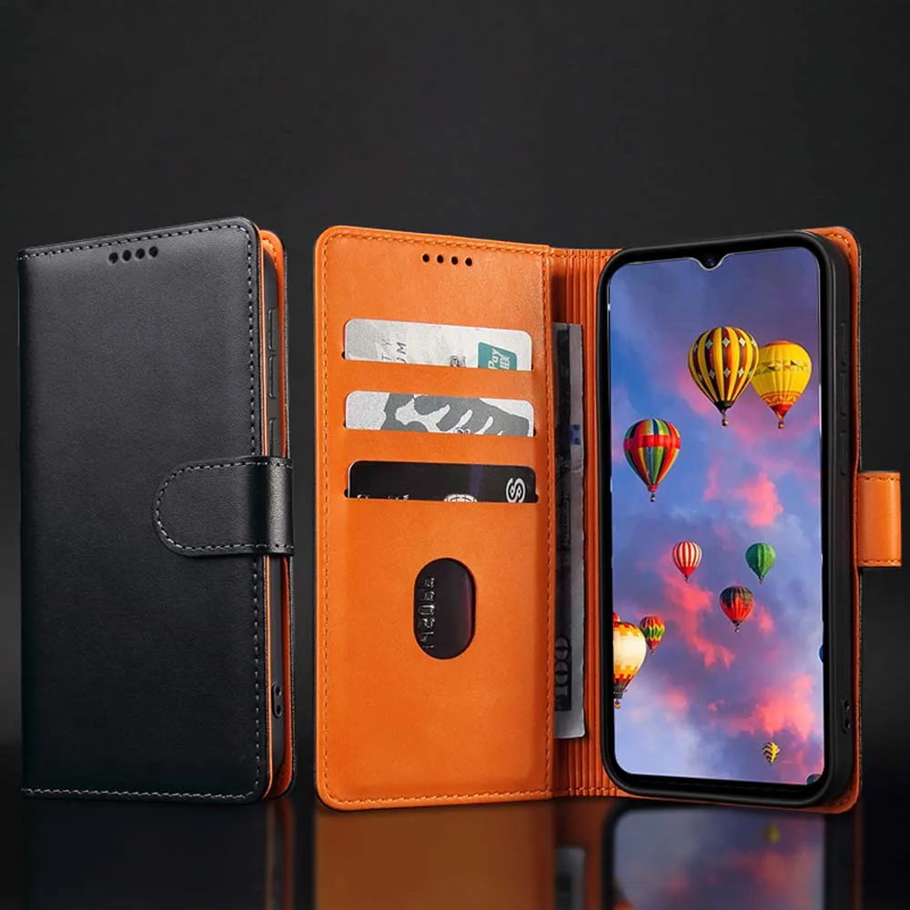 

Real Genuine Leather Wallet Case For Samsung Galaxy A71 Case A22 A51 Phone Cover