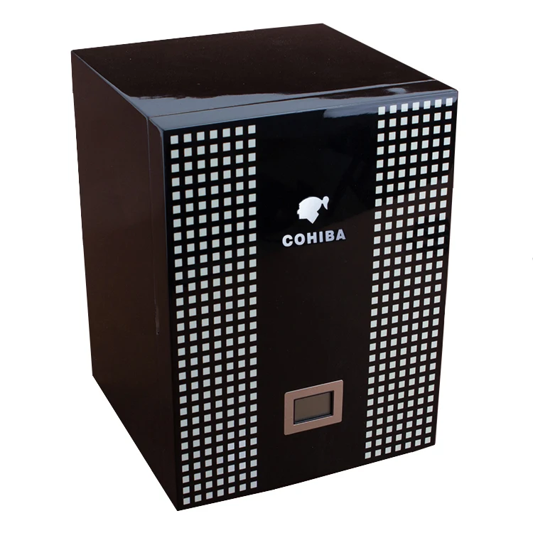 

Genesis Wooden Square Black Cigar Cabinet Home Humidor