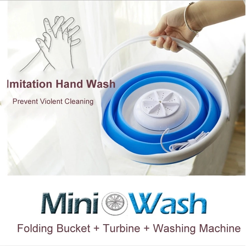 
2020 Folding Bucket Washer Mini Automatic Washing Machine For Underwear Socks 