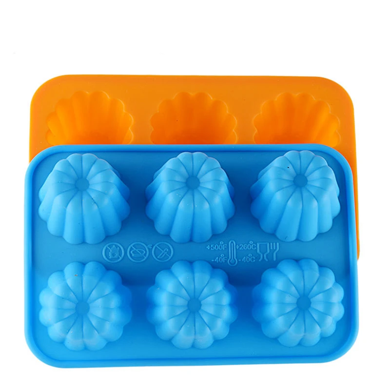 

Amazon Hot sell Easy Clean Reusable 6 Cups Silicone Cake Muffin Baking Pan Cups ice cube chocolate non-stick Cake Molds