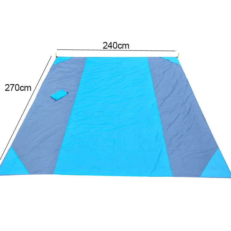 

OEM Outdoor Portable Waterproof Ripstop Polyester Fabric Sand Free Large Picnic Folding Beach Mat Blanket with LOGO Print
