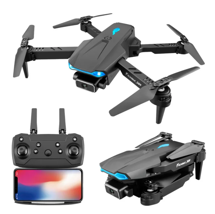 

New HOSHI S89 Drone Quadcopter 4K HD Dual Camera Height Maintainable Foldable Mini Drone wifi FPV Headless Mode Drone Chic Toy, Black , white