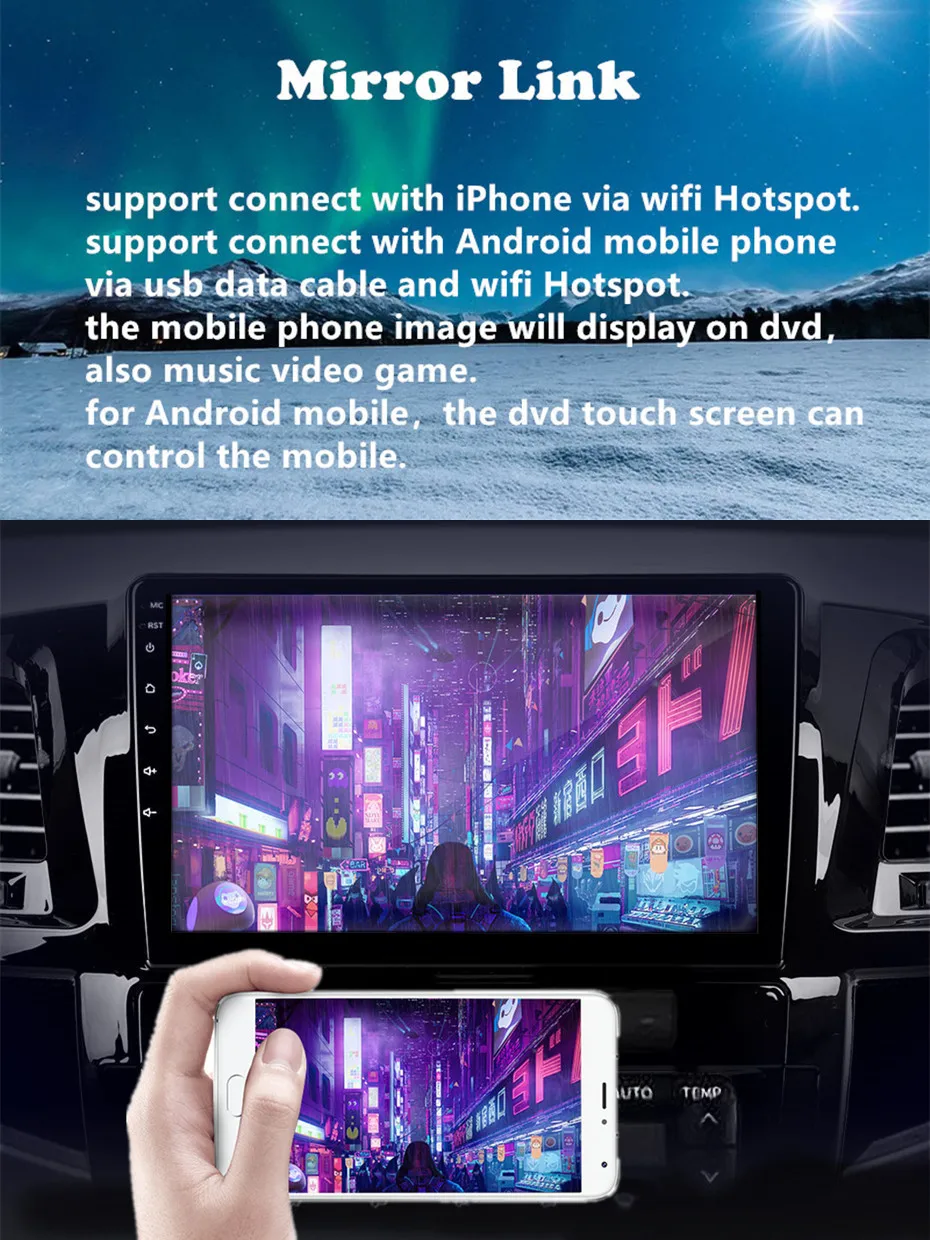 Touch Screen Android Car Dvd Player For Toyota Fortuner Hilux An50 An60