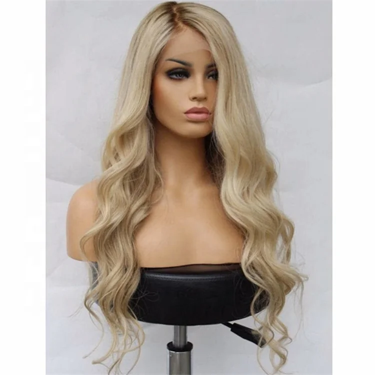 

Film HD Lace Honey Blonde Color Light Brown Root Body Wave Virgin Cuticle Aligned Hair 13*6 Lace Frontal Wigs