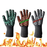 

Deliwear Fire Protective 1000 Degree High Heat Resistant Kitchen Silicone BBQ Glove for Grilling