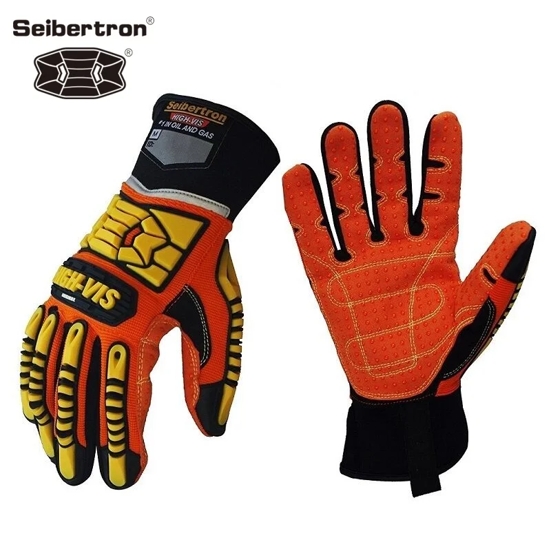 

Seibertron HIGH-VIS SDX2 Impact Protection Oil and Gas Safety Gloves,Heavy duty Mining Safety Protect Gloves for Hand Protection, Orange