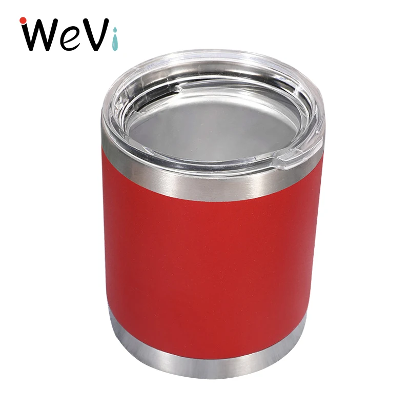 

Wevi Durable Powder Coated 10oz 12oz Double Wall Stainless Steel Vacuum Insulated Coffee Mug Thermo With Clear Lid, Customized color