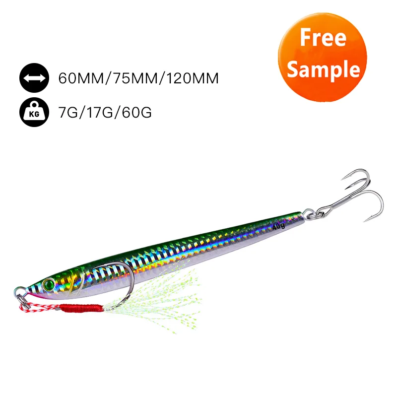 

Free Sample 7G 10G 14G 17G 21G 28G 40G 60G Luminous Sea Fishing Metal Lead Fish Lure, 5 colors