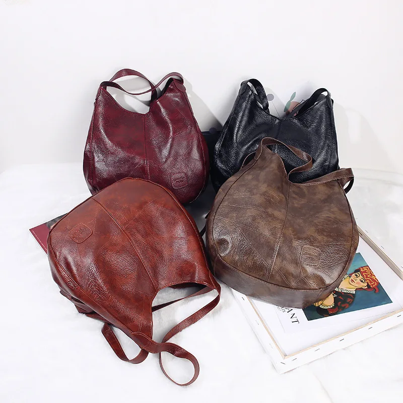 

Vintage Women Hand Bag Designers Luxury Handbags Women Shoulder Bags Female Top-handle Bags Fashion Brand Handbags, Burgundy, khaki, black, brown