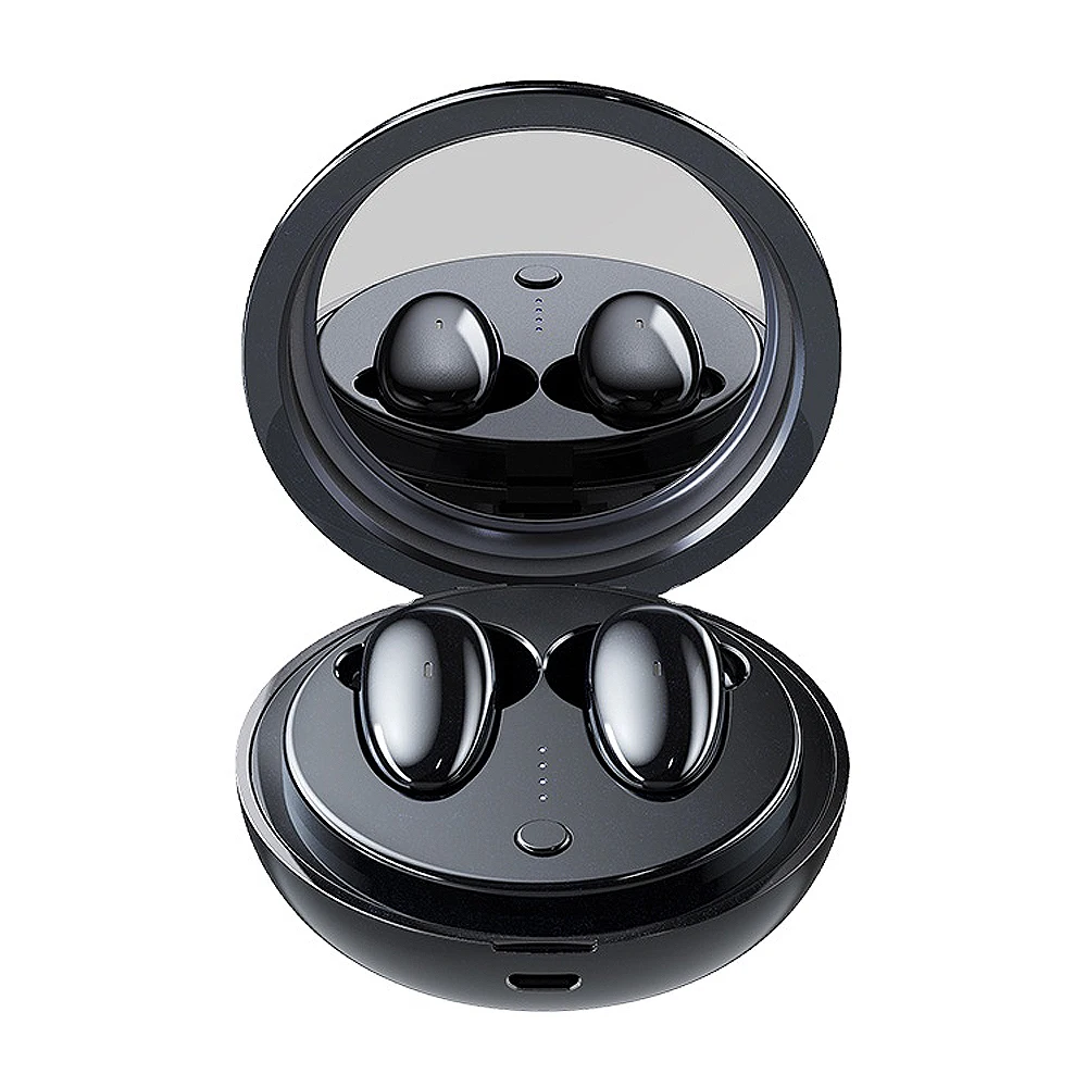 

Remax Join Us TWS-9 wholesale Smart touch wireless earphone with glass lens wireless charging vizi series TWS earbuds, Black white