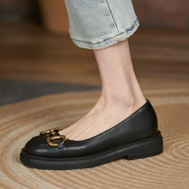 

2021 newest women 3-5 cm heel office shoes slip-on loafer single shoes comfortable soft ware women dress shoes
