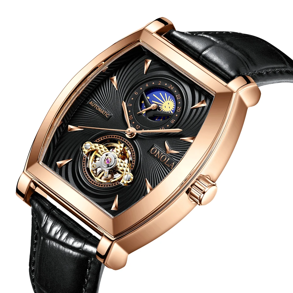 

ONOLA 6830 Fashion Men Maechanical Watches Automatic Men Luxury Casual Sport Waterproof Men Classic Leather Wrist Watch