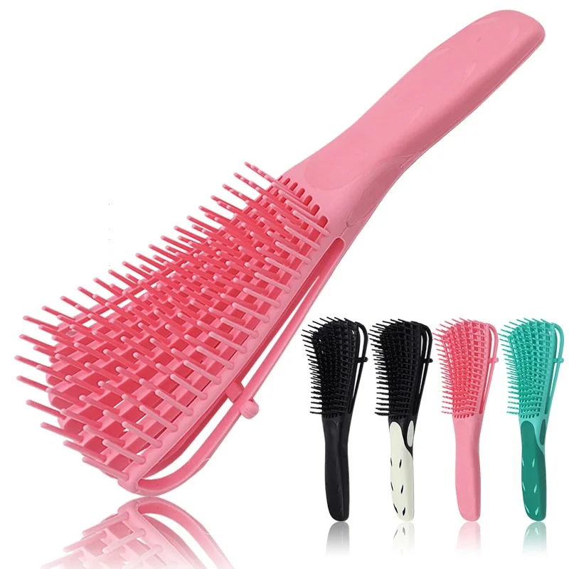 

Custom private label parting braider comb wet afro detangler comb hair straightening comb detangling hair brush for curly hair, Customized