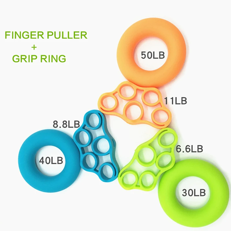 

2Pcs/set Gripper Grip Silicone Ring Hand Resistance Band Finger Stretcher-Exercise Forearm Wrist Training Carpal Expander