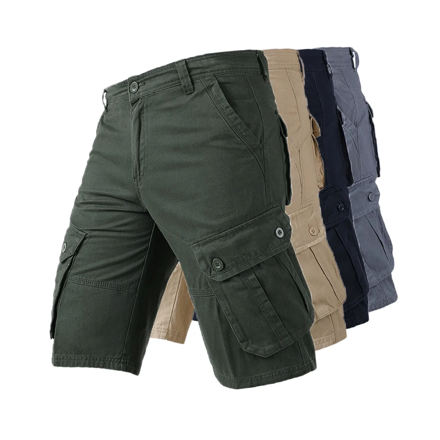 

Men's Cotton Canvas Military Tactical Short Pants Army Fans Hiking Multi Pockets Safari Cargo Casual Short Pant Trousers