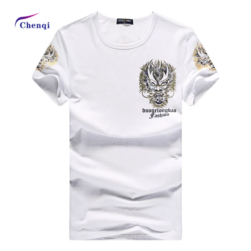 

Wholesale 100% cotton white crew neck t-shirts men's plus size digital printing custom t-shirt