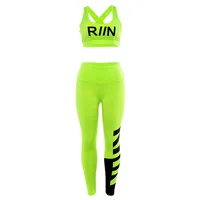 

Woman Sports Gym sportswear ladies Fitness suit Leggings Sports Bra 2pc Yoga Sets