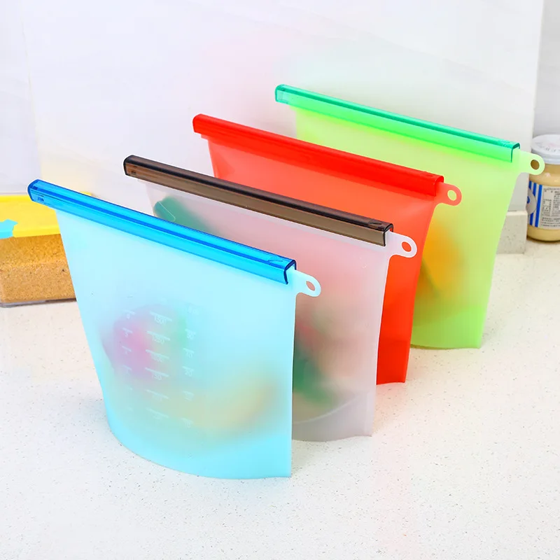 

Large 1500ml Reusable Silicone Food Storage Bags Freezer Food Bag
