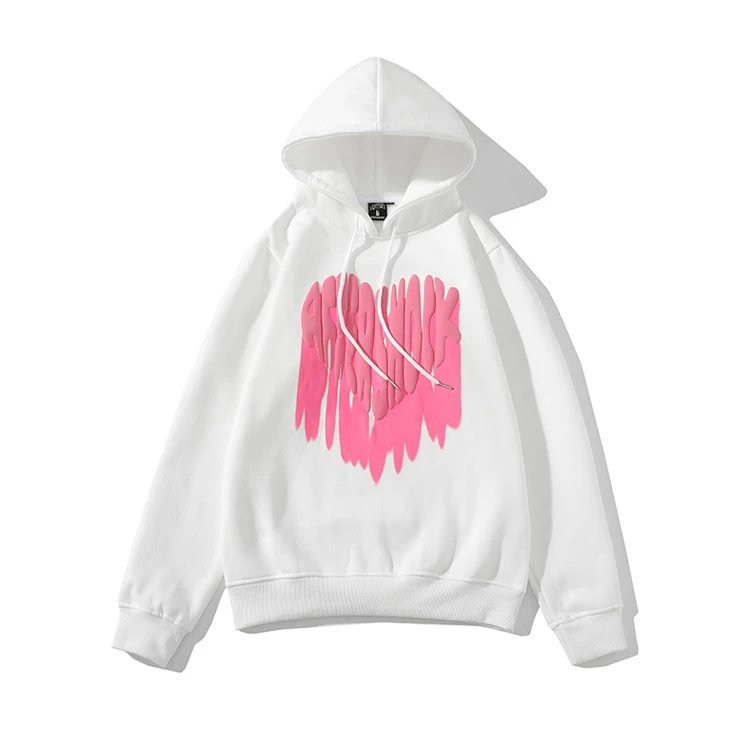 

OEM high quality 3d Foam Print oversized unisex custom logo print mens puff print pullover hoodies, Picture shows