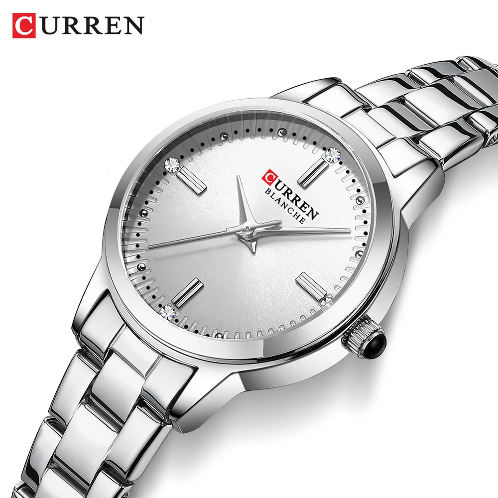 CURREN Watches for Women Classic Simple Stainless Steel Bracelet Waterproof Quartz Ladies Watch Elegant Fashion Diamond Clock