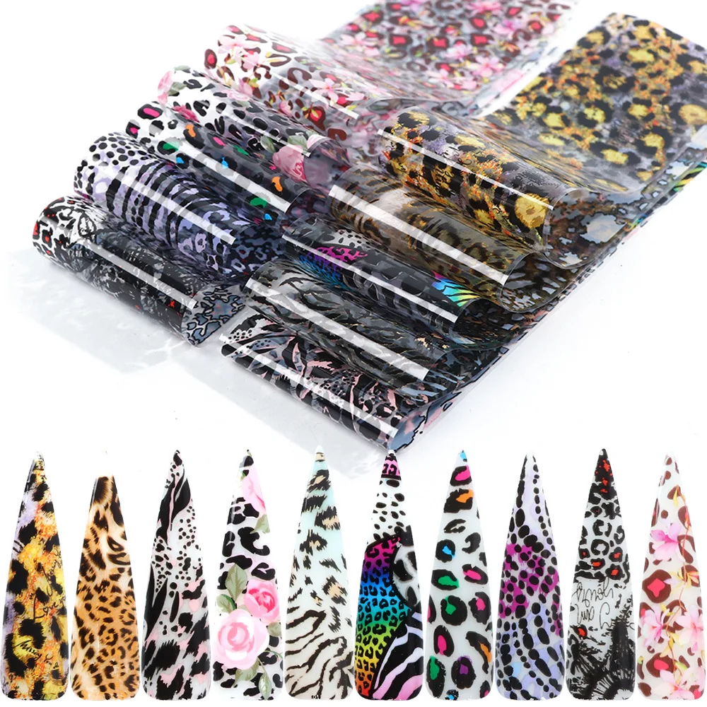 

2020 New Marble Leopard Transfer Foils DIY Nail Art Transfer Sticker Decals Nail Foil, Picture