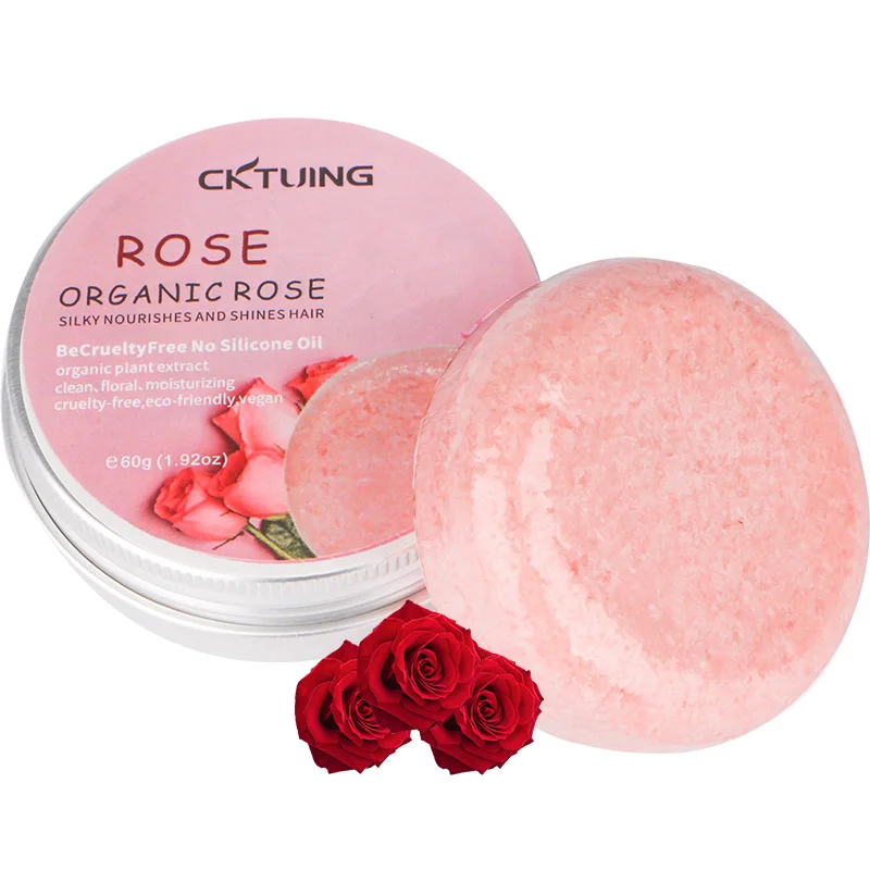 

Organic Rose silky nourish hair care shampoo hair shinny solid shampoo bar