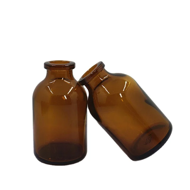 

Pharmaceutical packaging 30ml amber moulded glass bottle container 30ml amber injection glass vial for antibiotics