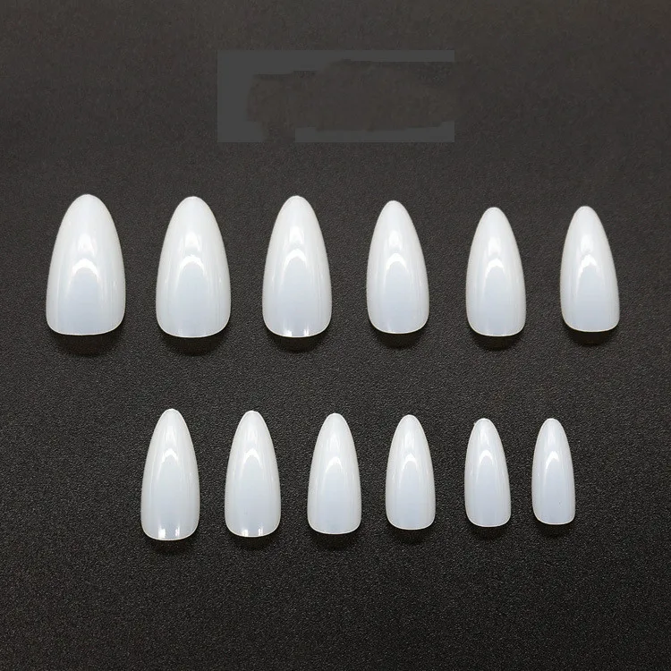 

500 Pcs/bag Long Almond Stiletto Nails Tips Full Cover Professional Nail Art Tip Transparent DIY Salon Tools Manicure