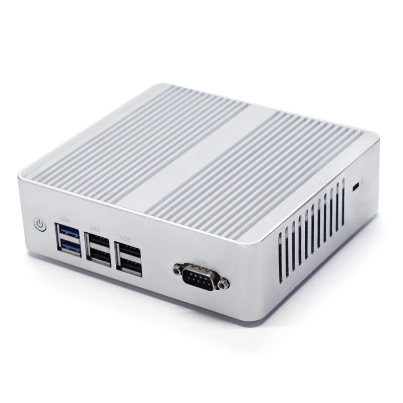 

Celeron J1900 N3160 J3160 2 ethernet Fanless Mini PC Linux Desktop, Black/silver