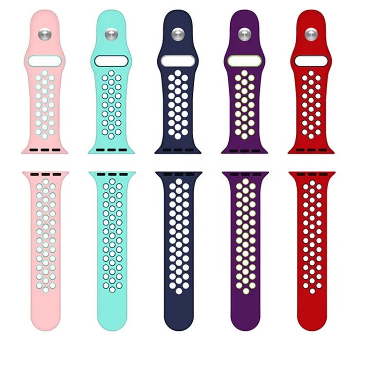 

Luxury Smart Sports Soft Silicone Apple Watch Bands Straps Wristbands For silicone iwatch band Series 6 5 4 3 T500 S6