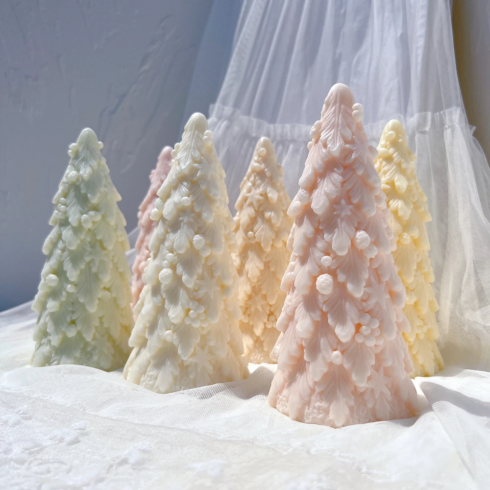 18CM Christmas Tree Silicone Candle Mold Christmas Ornaments Silicone Mold Dinner Soy Wax Silicone Mould Christmas Decor