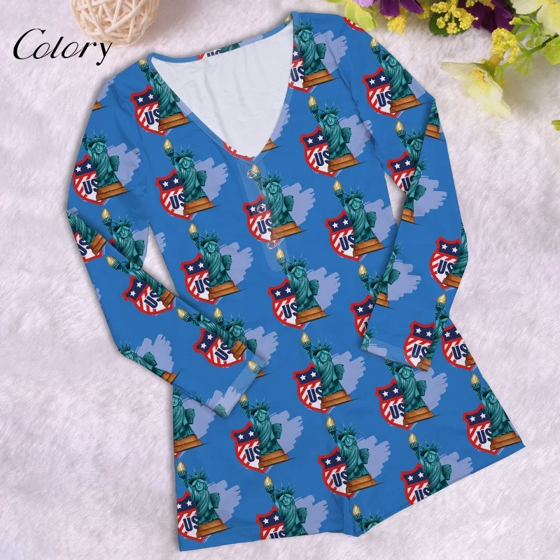 

Colory Factory Wholesale Female Letter Printed Jumpsuit Sexy Nightclub Onesie Pajamas, Customized color
