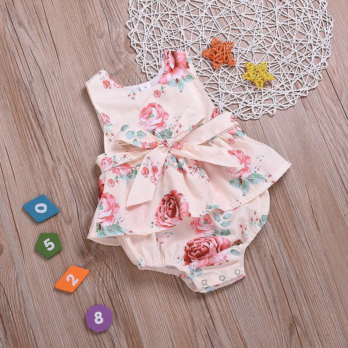 New Arrival Sleeveless Printed Newborn Baby Boys Girls Clothes Romper