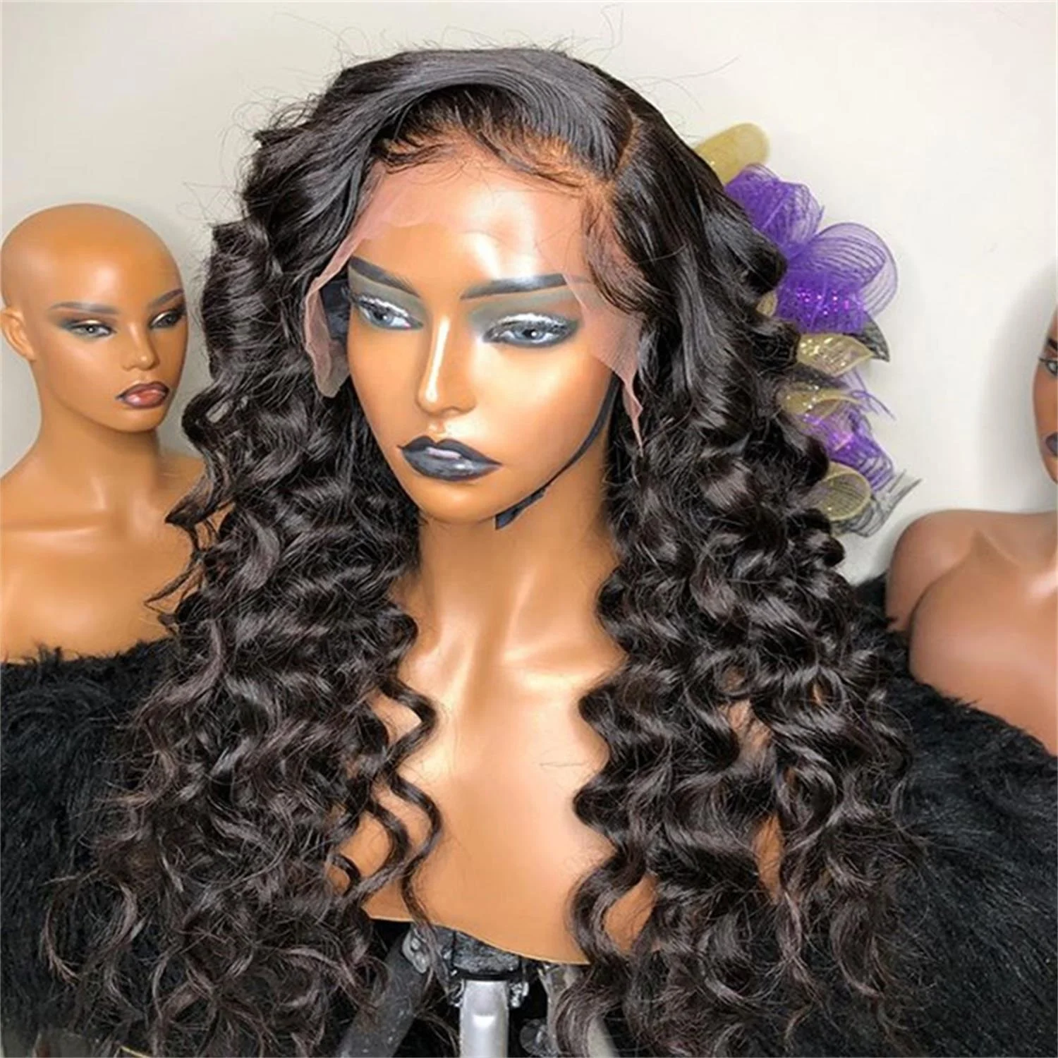 

Best selling deep wave virgin hair 13*6 frontal wig human hair free shipping for women