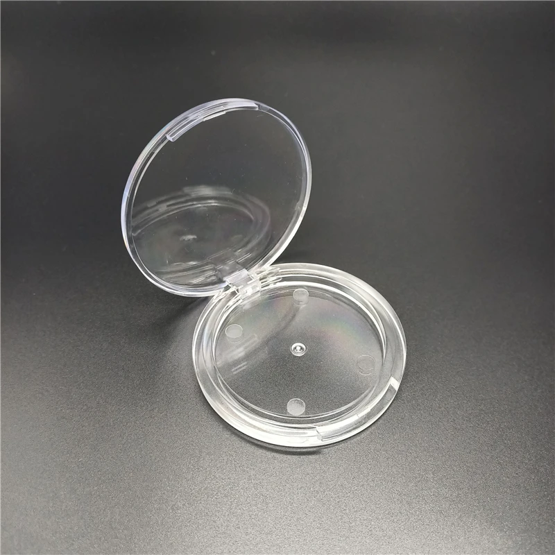 

High quality clear transparent design empty Container Refill Square Round Customize Powder Compact Case, Customized