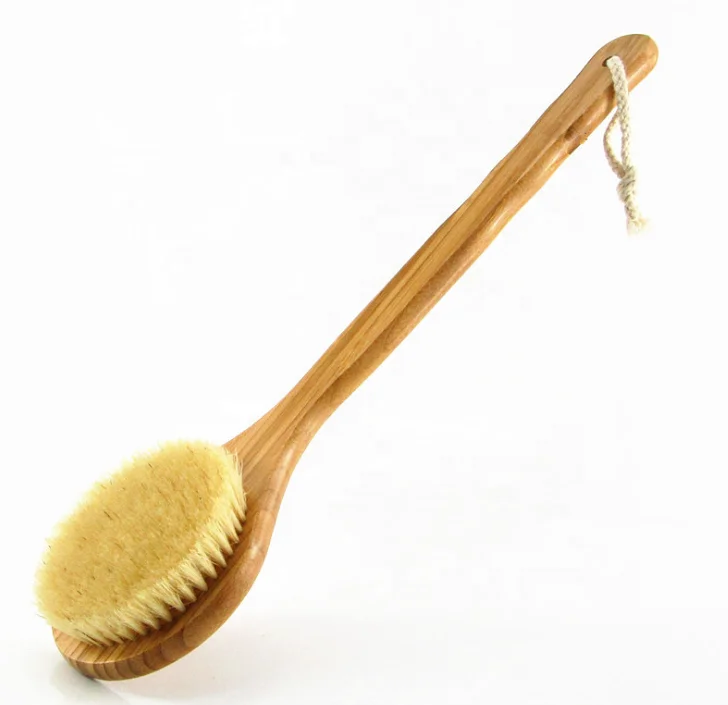 
Customized Long Handle Natural Bamboo Back Bath Body Brush Shower Body Cleaning Exfoliator Boar Bristle Dry Brushing  (62332968368)