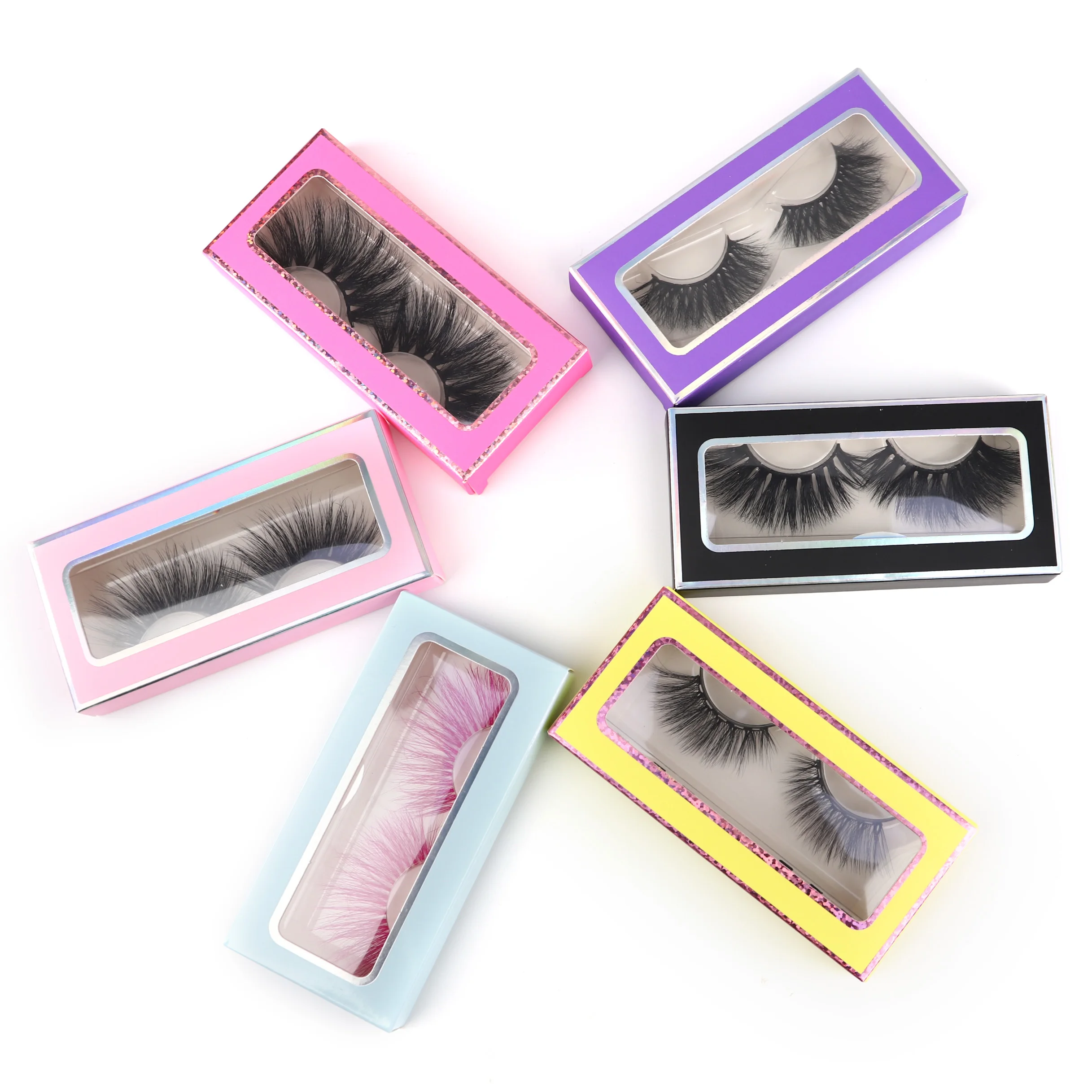 

Wholesale factory handmade 3D real mink lashes custom packaging box
