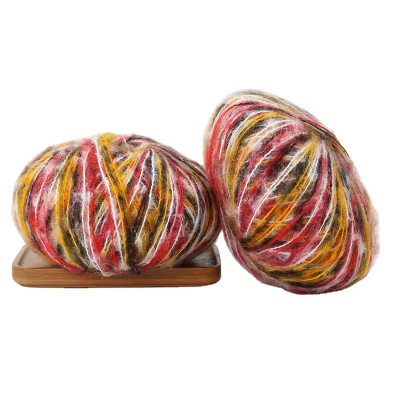 
Wholesale mixed color Fancy Mahair wool blend Acrylic yarn Hand knitting yarn 