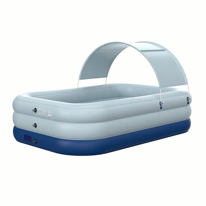 

outdoor swimming pool equipment inflatable rectangular water park baby above ground swimming pool, Blue