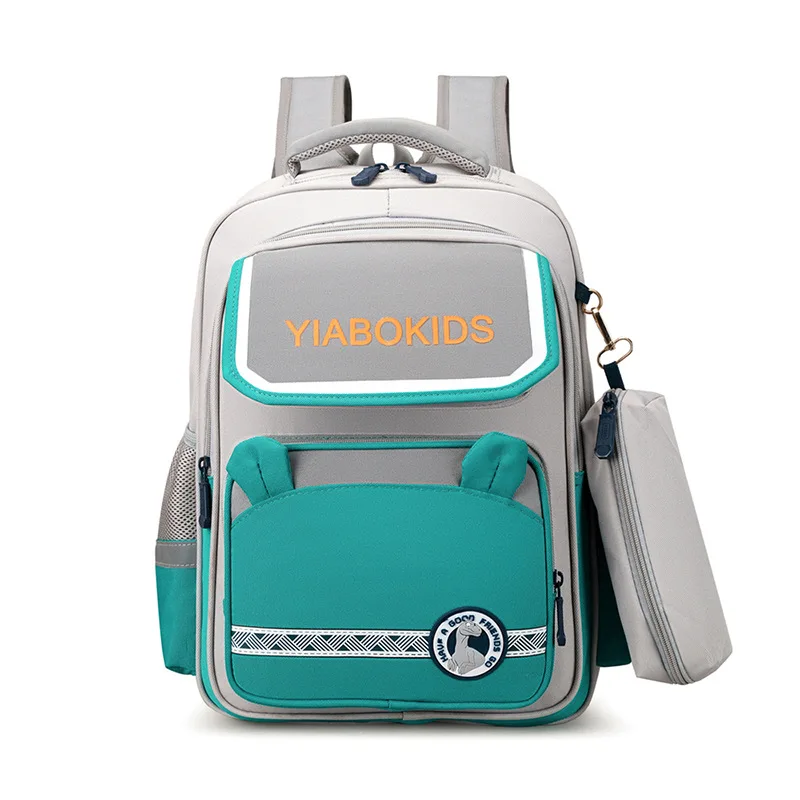 

2022 New Contrasting Color Two Piece Cute Waterproof Lightening Large Capacity School Bag Backpack