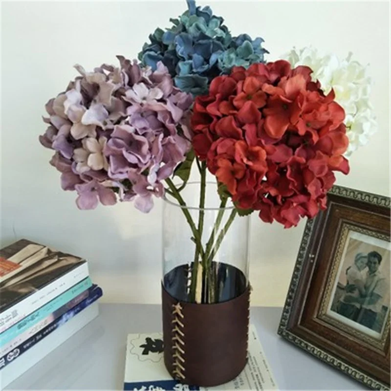 

Silk Hydrangea Artificial Flower Wedding Home Decoration Wreath, White/red/purple/blue