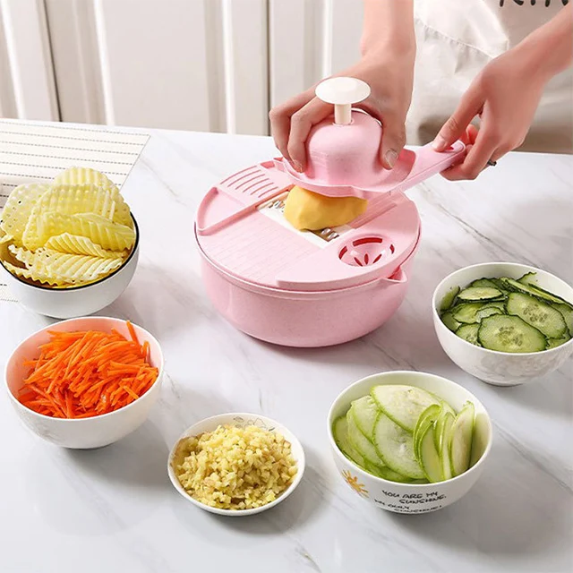 

12 in 1 Fruit & Vegetable Tools Kitchen Gadgets Vegetable Chopper Slicer Rotate Multifunctional Vegetable Cutter