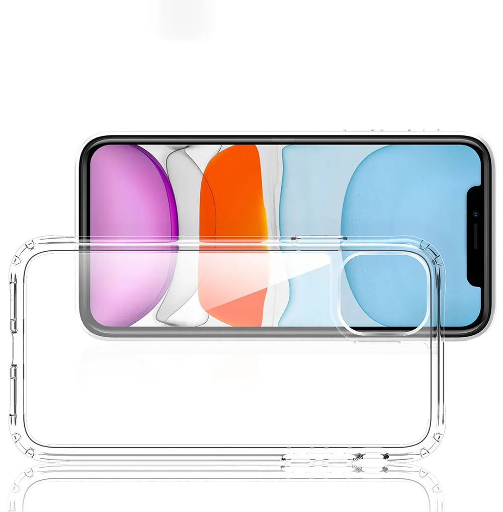 

shockproof clear acrylic case for iphone 12 pro max camera protection shockproof phone case for iphone SE 11 pro max X Xs Max Xr, Transparent