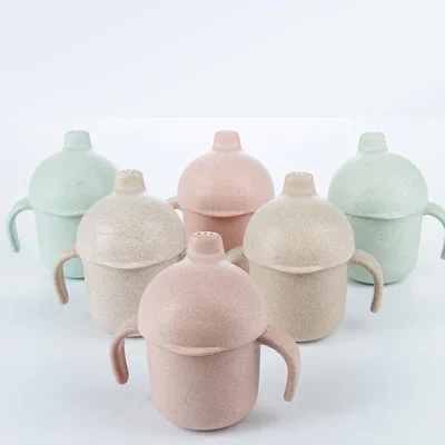 

Wheat Straw Portable Water Cup Cute Water Bottle Leakproof For Children Water Bottle With Lid Cup For Kids Wheat Straw