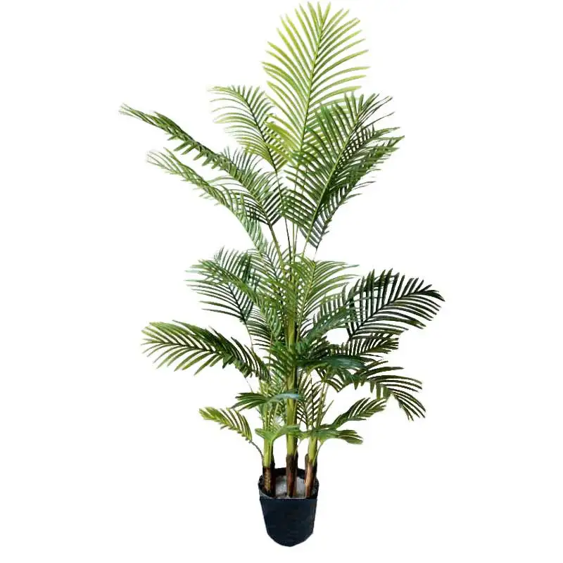 

Indoor Artificial Plastic Leaves Potted Ornamental Plants Palm Tree