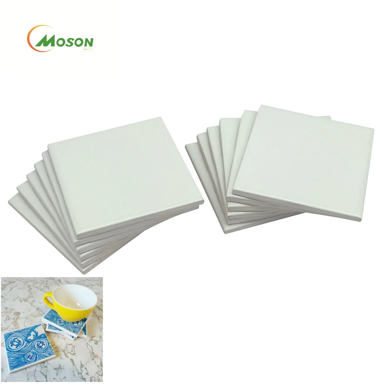 

ceramic absorbent coaster blank tile UV printing